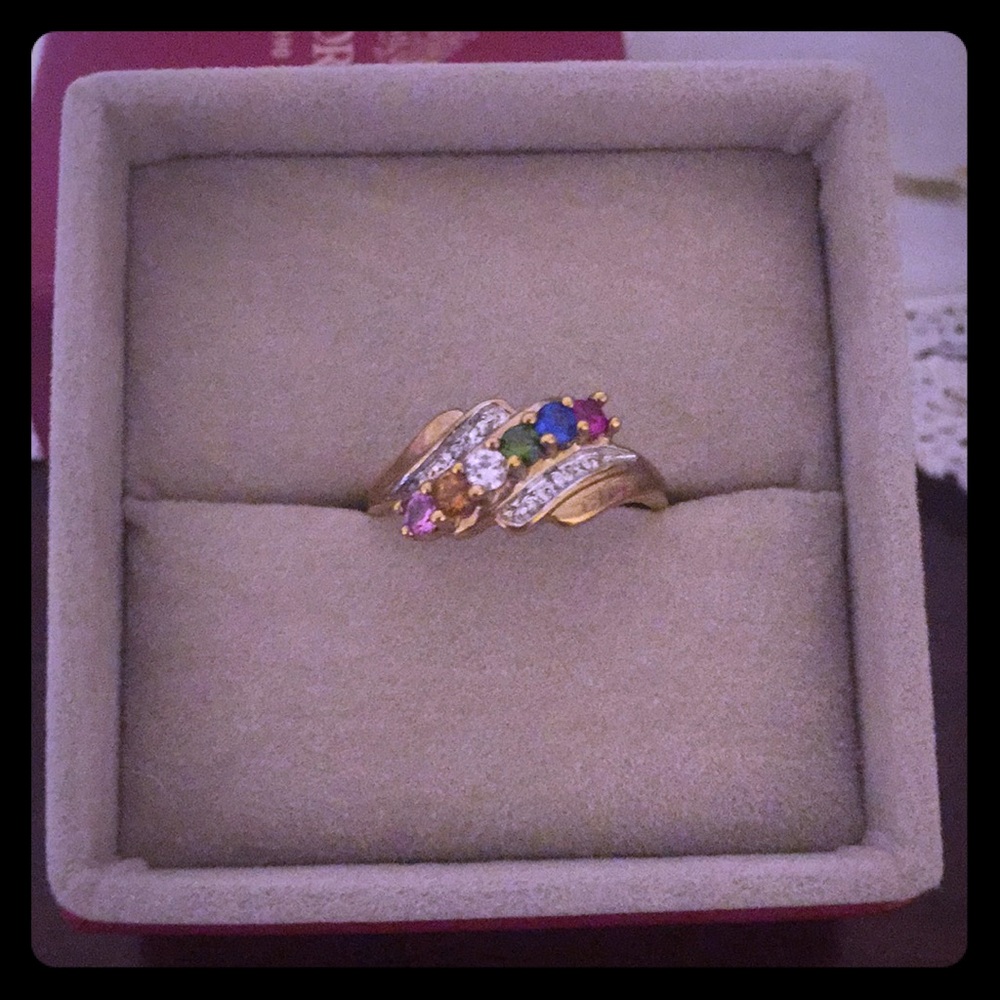 Gold plated multi colored crystals